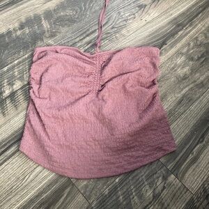 A New Day  Womens Pink Ribbed Strapless Halter Size Large